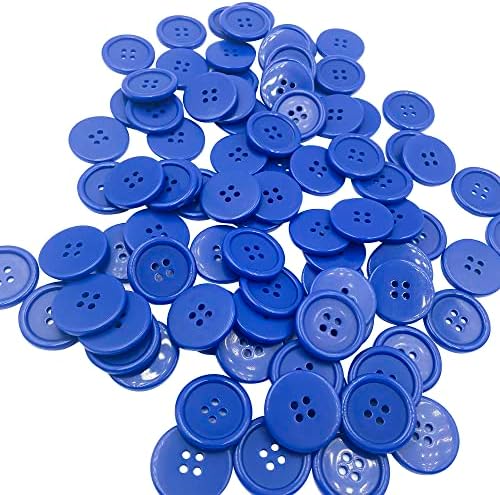 Botões azuis de 100pcs costura - botões de resina de plástico de 1 polegada para artesanato botões