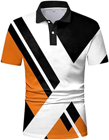 Polos de golfe NQYIOS para homens de manga curta Horuos Wicking Golf Polo Big e Alto camisetas táticas estampadas Tees