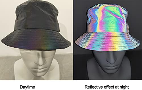 Lzlrun Rainbow Reffortive Fisherman's Hat Baps Men Hat Fluorescent Casual Night Halloween Cap