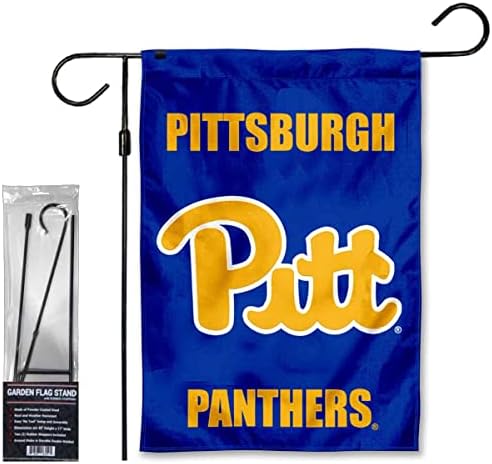 Pittsburgh Panters Bandeira do jardim de ouro azul e bandeira do suporte do suporte de bandeira