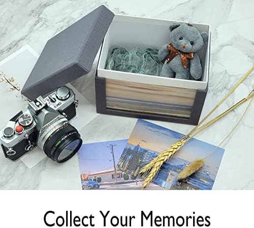 Álbum de fotos de Kageio 4x6 Big Photo Storage Box, feita à mão, armazena 240 fotos ou itens 4x6, espaço 4x6 na frente para inserir fotos ou bricolage, 6,7 x4.72 x 5