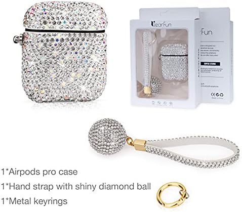 Capa de AirPods de Rhinestone Luxuosa, Protetive Bling Diamonds Airpod Charging Protective Case Caso para Apple I10/I12 TWS