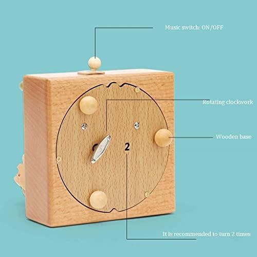 Caixa de música aniic Vintage Wood esculpida Mecanismo Musical Box Wind Up Music Box Presente para aniversário