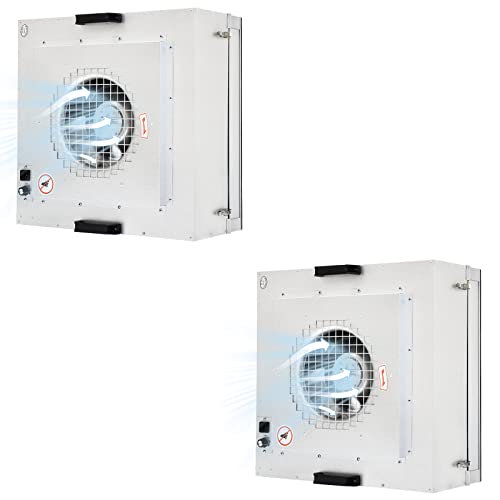 2pcs Atualizada unidade de filtro de ventilador HEPA FLUXO LAMINAR CAPA 22.6X22.6 polegadas para a classe