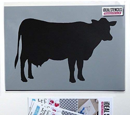 Estêncil de silhueta de vaca da fazenda | Decoração de casa de animais de fazenda | Paredes de tinta Tecido e móveis | Artamento de arte reutilizável