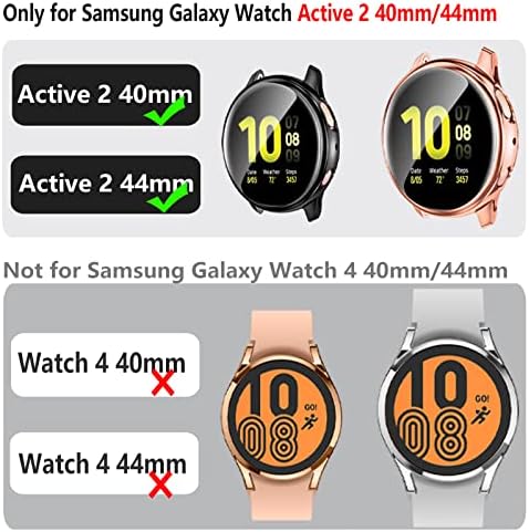 Compatível com gemia com o samsung galaxy watch ativo 2 estojo 40mm, 3 pacote de protetor de tela de capa macia para samsung ativo 2 bandas smartwatch 40mm