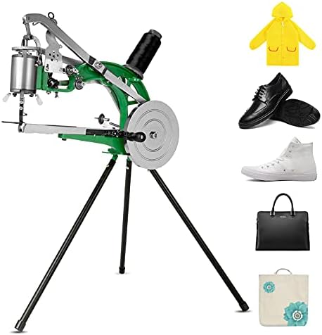 Máquina de costura de sapateiro de couro Beamnova Equipamento de ferramenta de reparo de calçados preto Mão industrial pesada com agulhas Kit de artesanato de couro