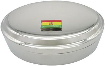Bolívia Bandeira Pingente Oval Tinket Jewelry Box