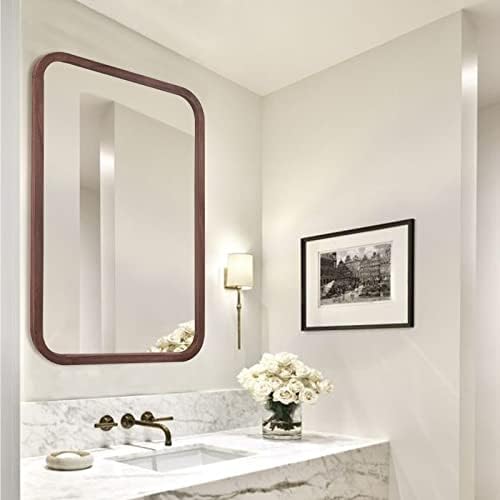 Espelho de parede de lyyyxgyp Wall Rectangle Wood Modern Farmhouse Modern Farmhouse Vanity Mirror Minqued para banheiro 24 x36