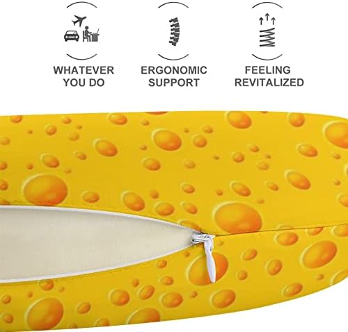 Almofado de pescoço de queijo amarelo para o pescoço u forma para a cabeça e pesco
