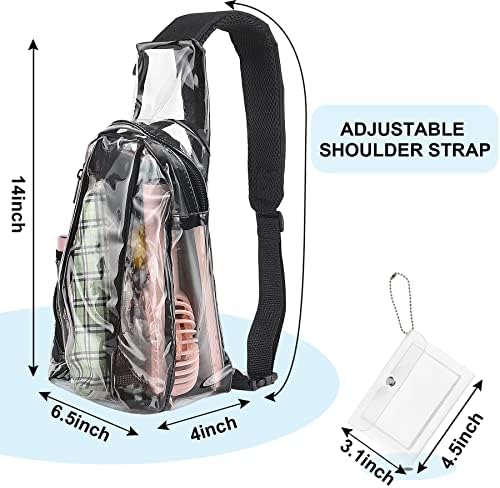 Julmelon Clear Sling Bag Pequena mochila clara de bolsa de tórax PVC com cinta ajustável para homens caminhadas, estádio ou concertos