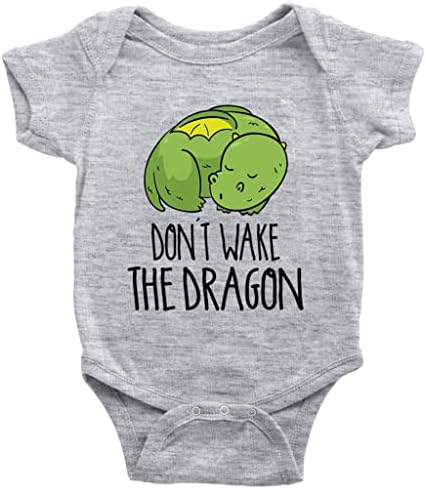 Não acorde o macacão de bodysuit orgânico recém -nascido para menino do dragão
