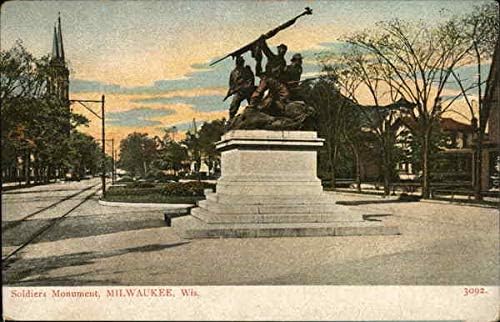 Monumento aos soldados Milwaukee, Wisconsin WI Original Antique Postcard