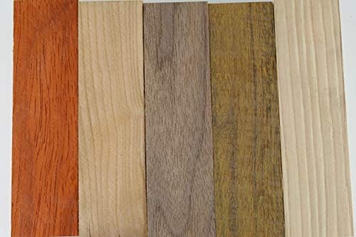PAYNE BROS Facas personalizadas Pacote de variedade de 5 escamas de madeira, 5 polegadas, para fabricação de facas - Gun GRPS - Supplies de artesanato