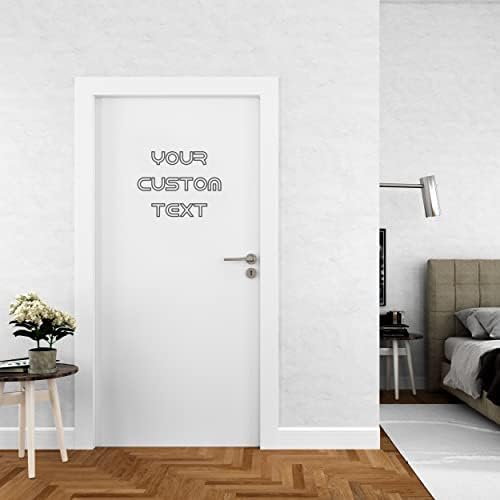 Seu texto personalizado para design de portas personalizado - Personalize seu próprio adesivo de decalque de porta - Decalque personalizado de vinil para a superfície da porta