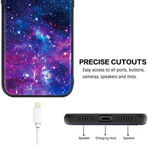 Bentoben iPhone 11 Case, capa de telefone para iPhone 11, brilho de ajuste esbelto na capa escura de telefones de proteção anti-scratch protetora flexível e flexível para o iPhone 11 6.1 , design de nebulosa/galáxia