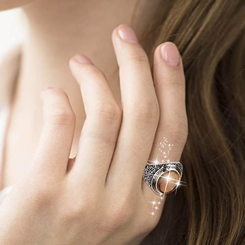 Gemstone Art Gravado Ring Unissex Jeia de moda simples Acessórios populares Anéis de noivado feminino
