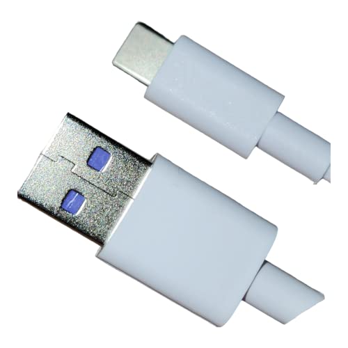 USB tipo C para USB-A 2.0 Cabo de carregador de 5A masculino 5A, 6,7 pés, pacote branco 2 para Samsung Galaxy