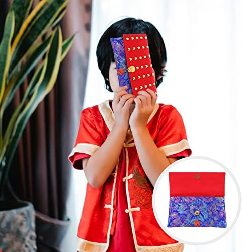 VICASKY Bordado chinês Ano Novo Red Festival da primavera Lucky Money Cloth Red Pacotes Hong Bao Envelopes de dinheiro para festival de primavera chinesa Presentes de ano novo
