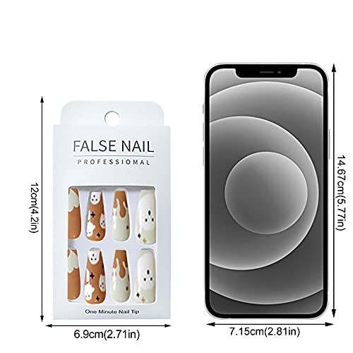 Zitiany New 3D Fake Nails com Design False unhas com cola para mulheres garotas pressionam unhas 24pcs 2ml