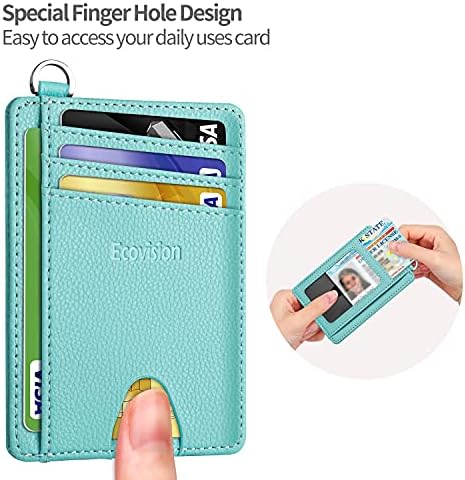 Carteira de bolso dianteiro minimalista e ecoVision Slim, carteira de cartão de crédito bloqueando RFID