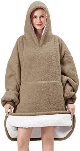 Capuz de cobertor de grandes dimensões da Festicorp para adultos - moletom extra vestível com manga gigante, capuz