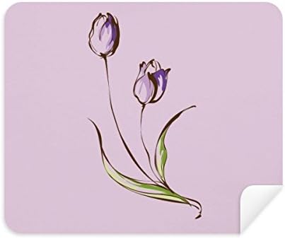 Limpeza de pano de limpeza de tulipa de flor roxa