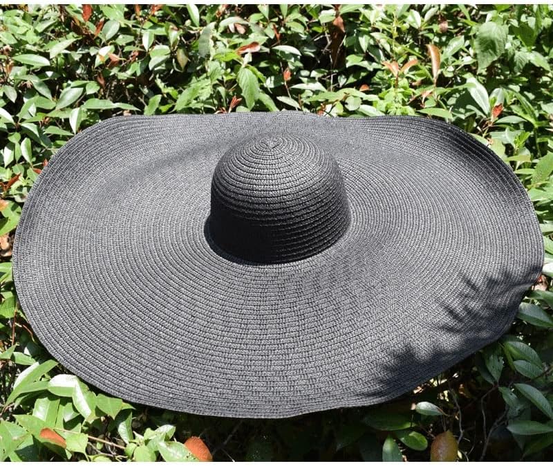 ZSEDP 25 cm de tamanho de chapéus de praia dobrável para mulheres larga larga larga tonalidade solar