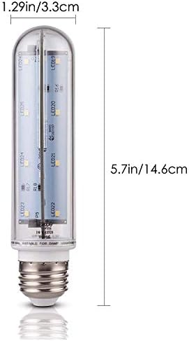 Luz de tubo To10 LED de iluminação To1, lâmpada tubular, base média E26, refrigerador sub zero e lâmpada