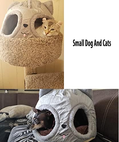 Casa de cama de cabeça de gato removível - cama de cachorro Donut - casas de almofada para cães