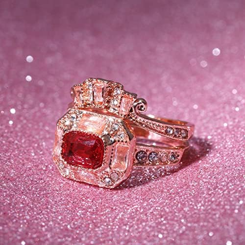 2023 Novo anel de jóias Round Zircon for Women Jewelry Red Ring Bright Fashion Stone Rings Rings Moth Ring