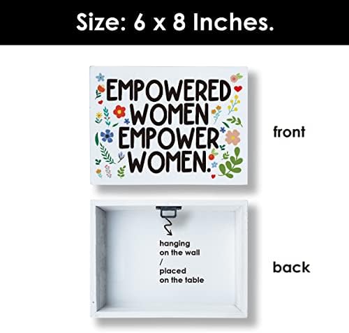 Positiva Caixa de Mulheres Posicadas Caixa Placa Feminista Feminista de Madeira Placa de Bloco de Madeira