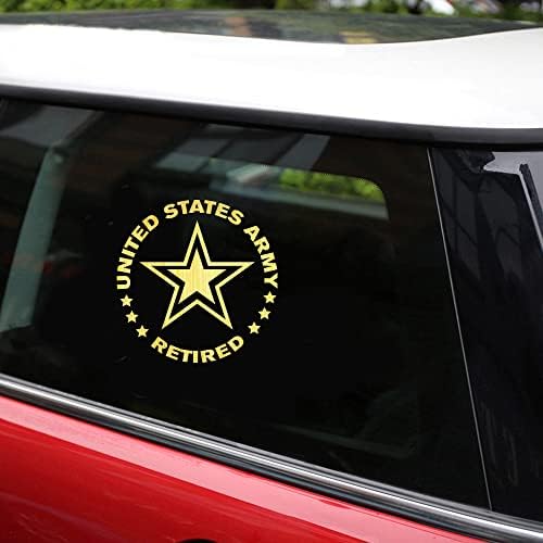 Leniutor Exército dos Estados Unidos Decalque de vinil aposentado para carros, 6 Forças armadas decorações de decalques redondos para as janelas da parede