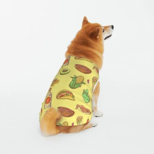 Camas de estimação de algodão Camisetas Cactus e Taco-México Costumes de cachorro Pijama de cão de cão macacão de cachorro macacão