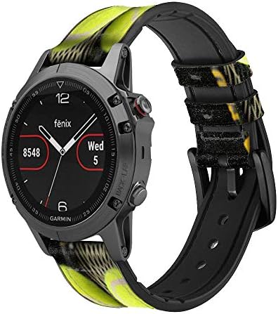 CA0008 Tennis Leather & Silicone Smart Watch Band Strap for Garmin Vivoactive 4 Tamanho