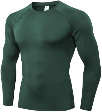 Camisas de compressão masculinas de manga comprida, camada de base, treino seco rápido t suportes