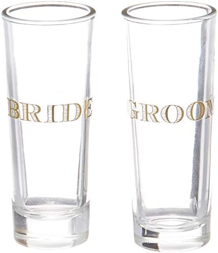 Coleções inclinadas de marcas criativas - conjunto de 2 óculos de tiro, 2 onças, noiva e noivo