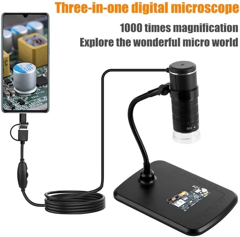 N/A 1000X Microscópio digital 1080p Definição de alta definição Microscópio Smart Phone Camera Vídeo para Soldagem de PCB Visualização de Slideshaw etc