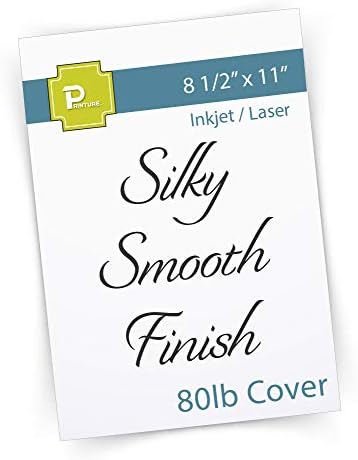 Papel cartolina de impressão - 8,5 x 11 branco - acabamento liso sedoso - tampa grossa e pesada de 80lb - para jato de tinta/impressoras a laser