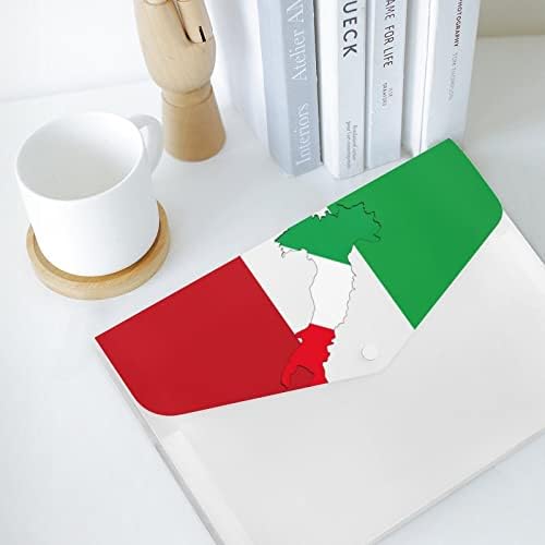 Itália Flag com o mapa da Itália Expandindo pasta de bolso de bolso fofo Pastas de arquivamento expansível Organizador do documento de acordeão
