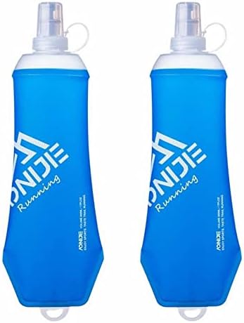Yougle 2 PCs 500ml/17oz garrafa de água de frasco macio dobrável para hidratação Pacote de colete BPA Bolsa de água reutilizável livre de TPU para corrida de maratona de maratona para caminhada