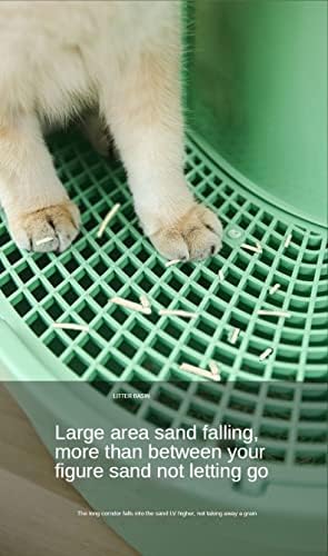 TJLSS Espaço grande Caixa de areia de gatos totalmente fechados com almofada Treinamento de vaso sanitário de gatos de vaso sanitário