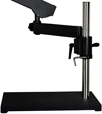 Vision Scientific VS-9F-IFR08 Microscópio estéreo de zoom trinocular simul-focal, 10x ocular, 0,7x-4,5x Zoom, ampliação de 7x-45x, articulação do pilar do braço W/Base, 144 luminária de quatro zonas liderada por quatro zonas