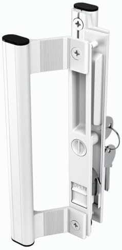 Conjunto lateral duplo de porta de vidro deslizante com calça, 6-5/8 , branca-a substituição da maçaneta da porta do pátio que é de 1 pol. A 1-1/8 pol.