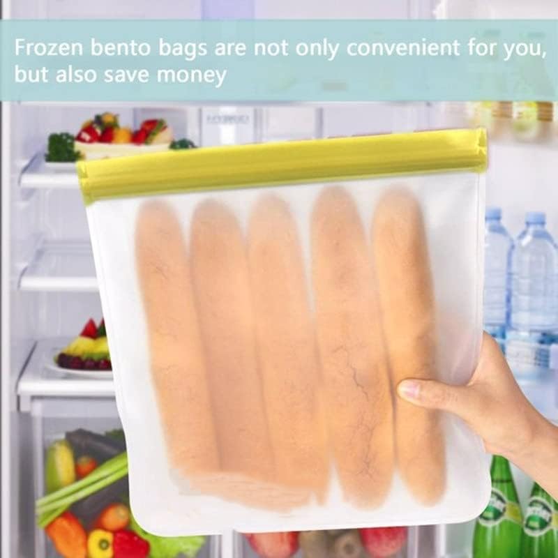 Bolsas de congelador à prova de vazamentos de grau de alimentos, recipientes de ar apertados para alimentos, 11in*10.6, 5 pcs