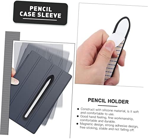 UKCOCO 1PC Pen Pen Sticky Pocket Protector Compatível para maçã e capa de caneta capa à prova de choques silicone simples preto