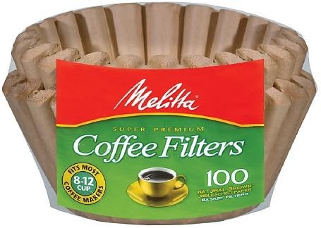 Filtros de café da Melitta Basket, 8-12 xícara, marrom natural, 100 ea