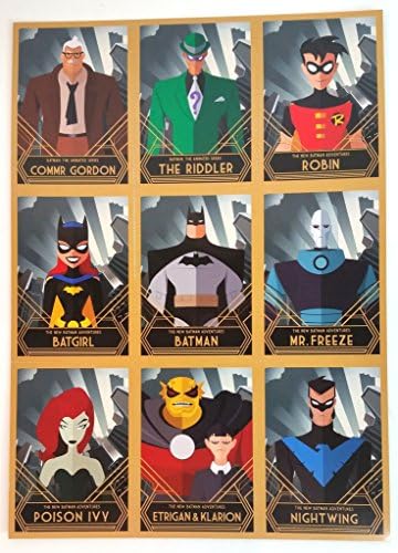 DC Comics Batman, Robin, Batgirl, Poison Ivy, folha de cartas de asa noturna 7,5 x 10,5 polegadas Comic Con