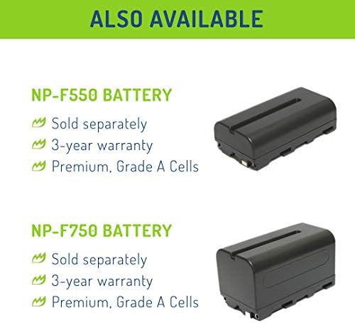 Bateria de energia Wasabi e carregador para Sony NP-F950, NP-F960, NP-F970, NP-F975