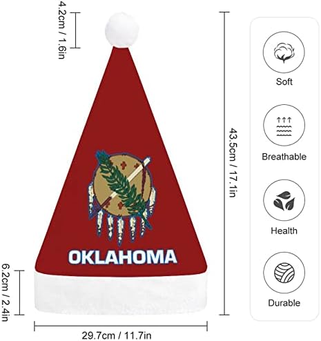Oklahoma Flag chapéu de natal chapéu de Papai Noel para adultos unissex Comfortar Classic natal boné para férias de festa de natal